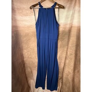 Vince Camuto Navy‎ Halter Wide Leg Jumpsuit Size M
